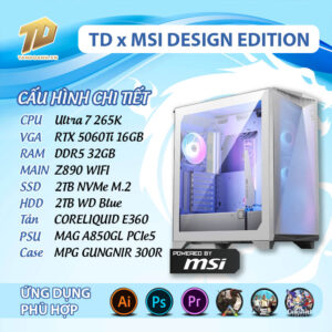 TD x MSI DESIGN EDITION (Ultra 7 265K, RTX 5060Ti, Z890, 32GB DDR5, SSD 2TB, HDD 2TB)