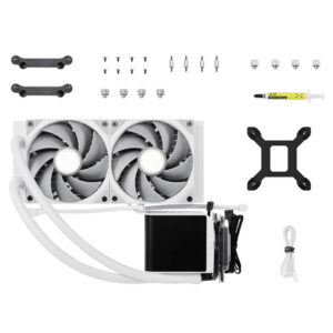 TRYX PANORAMA 240 White - 240mm L-shaped AMOLED Screen Liquid Cooler
