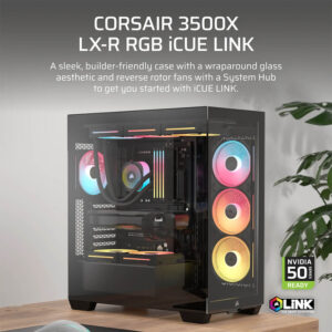 Corsair 3500X LX-R RGB iCUE LINK Black - Tempered Glass Mid-Tower PC Case