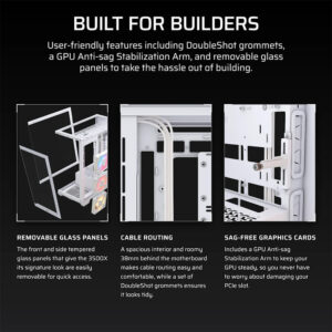 Corsair 3500X LX-R RGB iCUE LINK White - Tempered Glass Mid-Tower PC Case