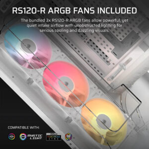 Corsair AIR 5400 RS-R ARGB White - Triple Chamber Mid-Tower PC Case