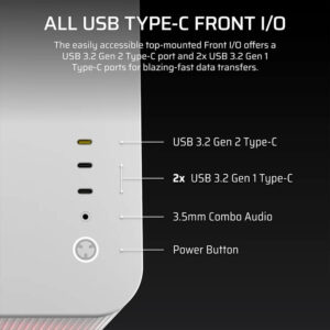 Corsair AIR 5400 RS-R ARGB White - Triple Chamber Mid-Tower PC Case