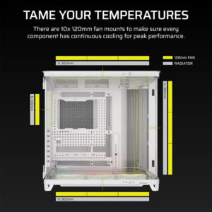 Corsair AIR 5400 RS-R ARGB White - Triple Chamber Mid-Tower PC Case