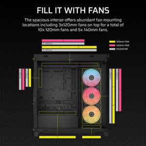 Corsair FRAME 4500X LX-R RGB iCUE LINK Black - Panoramic Glass Mid-Tower PC Case