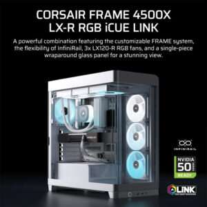 Corsair FRAME 4500X LX-R RGB iCUE LINK White - Panoramic Glass Mid-Tower PC Case