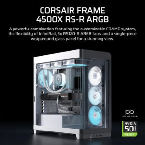 Corsair FRAME 4500X RS-R ARGB White - Panoramic Glass Mid-Tower PC Case