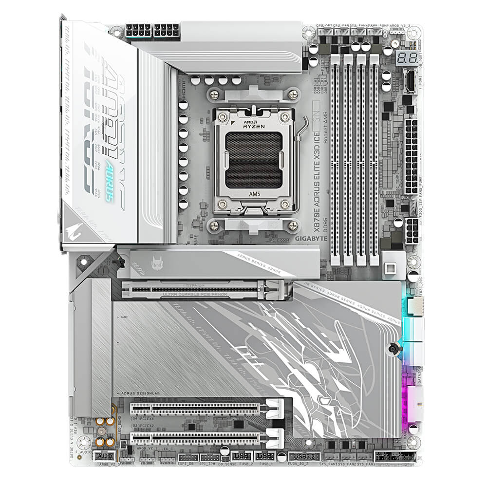 Gigabyte X870E AORUS ELITE X3D ICE H2 Gigabyte X870E AORUS ELITE X3D ICE - Socket AM5 - Ảnh 2
