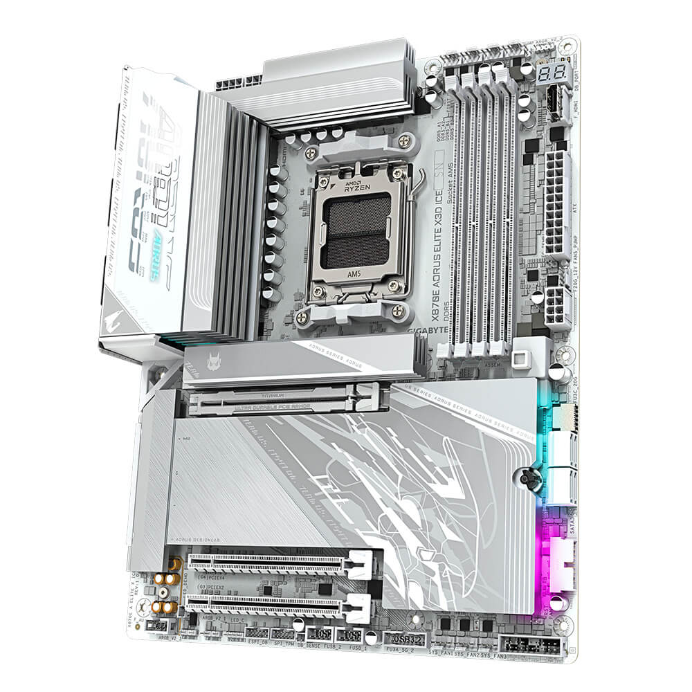 Gigabyte X870E AORUS ELITE X3D ICE H3 Gigabyte X870E AORUS ELITE X3D ICE - Socket AM5 - Ảnh 3
