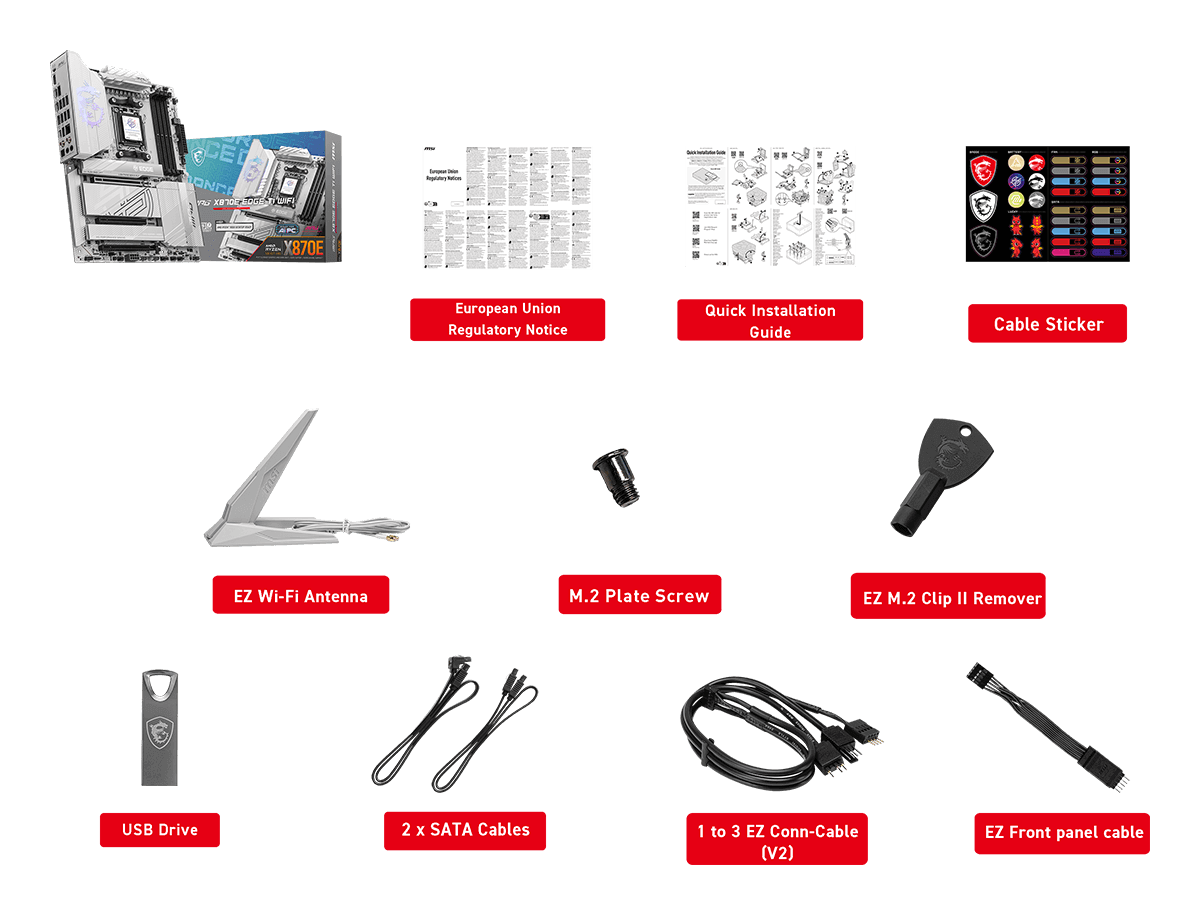 mpg x870e edge ti wifi accessories MSI MPG X870E EDGE TI WIFI - Socket AM5