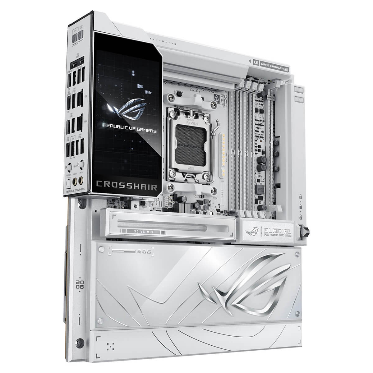 Asus ROG CROSSHAIR X870E GLACIAL Socket AM5 H3 Asus ROG CROSSHAIR X870E GLACIAL - Socket AM5 - Ảnh 3