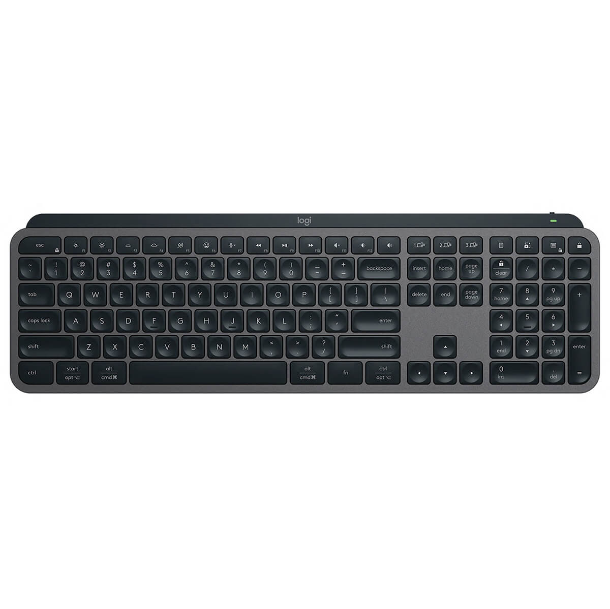 Logitech MX Keys S Full Size Graphite H1 Logitech MX Keys S - Full Size - Wireless Keyboard - Graphite