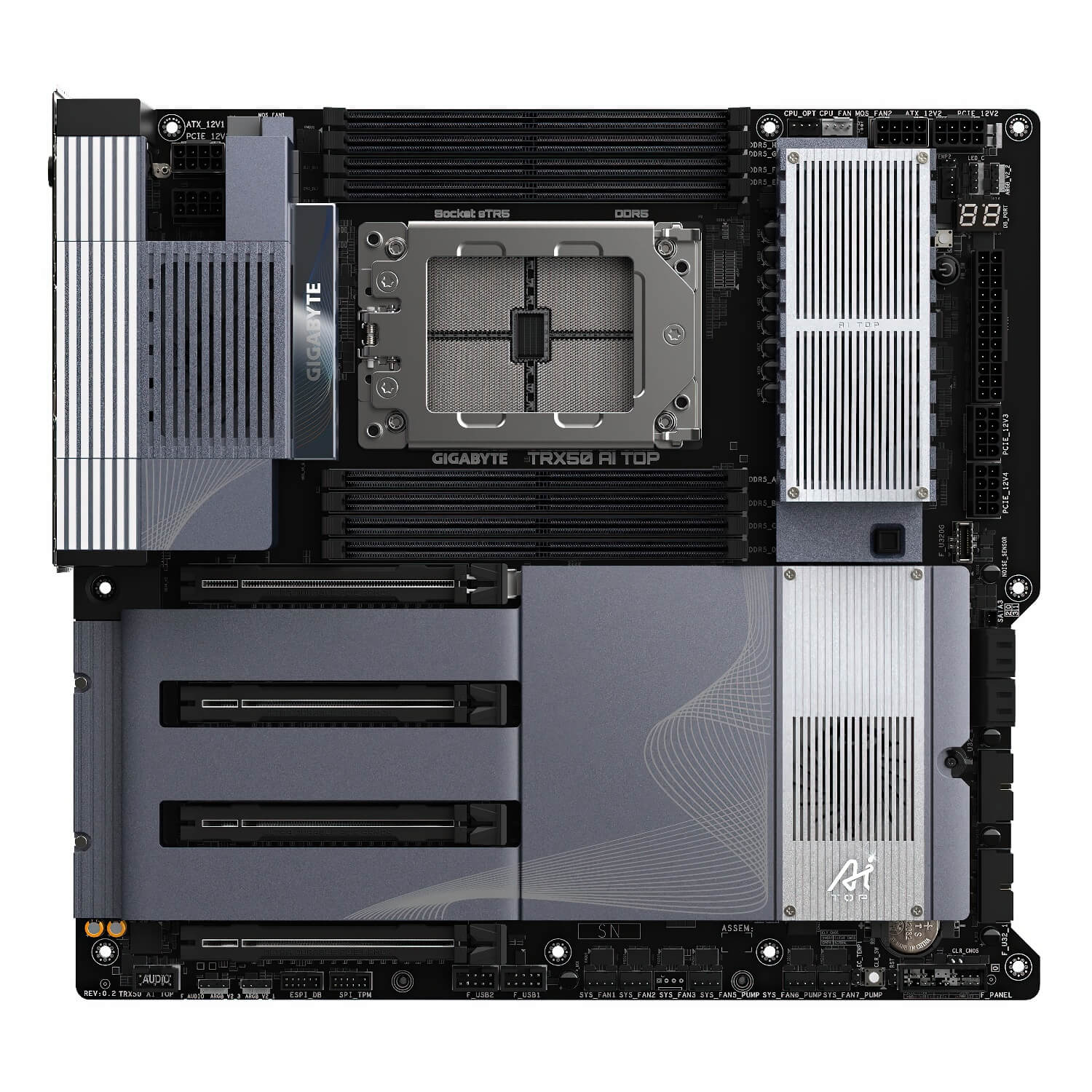 Gigabyte TRX50 AI TOP Socket sTR5 H2 Gigabyte TRX50 AI TOP - Socket sTR5 - Ảnh 2