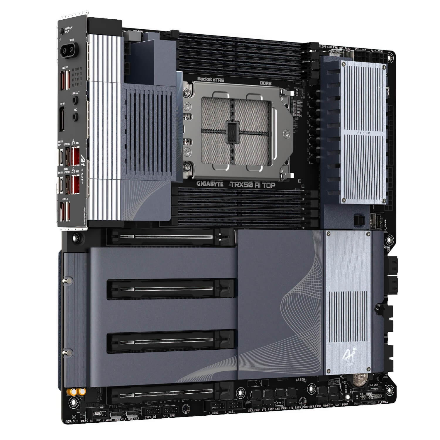 Gigabyte TRX50 AI TOP Socket sTR5 H3 Gigabyte TRX50 AI TOP - Socket sTR5 - Ảnh 3
